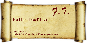 Foltz Teofila névjegykártya